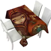 Autumn Colors Girl a Clockwork Pumpkin Tablecloth