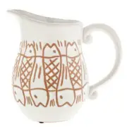 NWT New Seaside Collection White Pitcher with Fish Pattern
