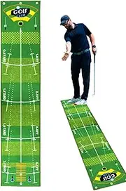 Putting Green Mat | 1.6 x 7.8 ft Professional Golf Training Aid - Sports Pad with Anti-Slip Bottom for Golfers Men Women, Improve Your Putting Skills