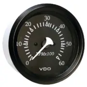 Black Faced 0-6,000 RPM Inboard or Sterndrive Tachometer Gauge with Black Bezel