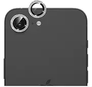 [Full Protection Camera Lens Protector Compatible with iPhone 16e,[Double protection] Metal + Tempered Glass, Camera Protector - 2Pcs Glitter Silver