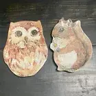 Pier 1 Melamine Owl And Chipmunk/Squirrel Plates 2pc Set Unused Cute