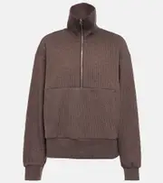[Varley] Varley Cyrus half-zip cotton-blend sweatshirt AU 16 brown