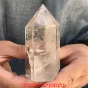 0.63LB Natural clear quartz obelisk quartz crystal point wand tower reiki XA1559