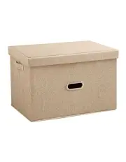 [SOGA] Medium Foldable Canvas Storage Box in Beige