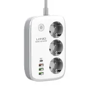 LDNIO Smart WiFi Power Strip Extension Cable Timing Adapter with 3 EU Plug 4 USB Port for Phone Tablet Computer