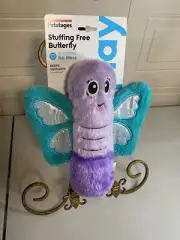 Petstages Clinker & Squeaker Multicolor 10” Butterfly Dog Toy ,