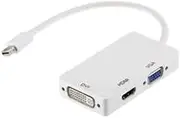 Astrotek 3 in 1 Thunderbolt Mini DP Display Port to HDMI DVI VGA Adapter Cable