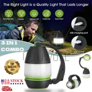 Portable Handheld Led Bright Camping Lantern Flashlights Rechargeable Waterproof