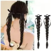 synthetic wig 50cm double ponytail bowknot wig 2PC ball Head wig kid Girl