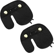 EMSea 2PCS Leather Archery Finger Tab Double Thickness Protective Guard Pad Fingers Protector Shooting Practice Gear for Recurve Bows Shooting Bow Arrow Black