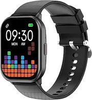 Smart Watch for Women Men,2.01" IPS Display, IP68 Waterproof, HD Bluetooth Voice Call Pedometer Multi-Sport Modes&Women's Health Activity Tracker for Android iOS,Black