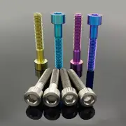 M6x35mm Titanium Cap Socket Hex Head Bolts Screws Light blue, Purple,Gold