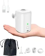 Electric Rechargeable Air Pump - 4000pa Portable 12W Mini Inflator With 4 Nozzles for Mattress, Swimming Pool Floats, Toys, Ring, Vacuum Bags