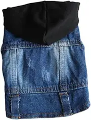 ibasenice Pet Vests Denim Dog Apparel with Knitted Hat Spring Summer Autumn Fashion Clothes for Dogs Stylish Retro Jeans Black