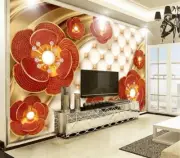3D Red Flower Pearl 44499NA Wallpaper Wall Murals Removable Wallpaper Fay