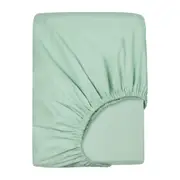 LINENOVA Premium 100% Cotton Fitted Sheet(Queen,Sage Green)