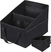 Trunk Organizer - Multi-Compartment Trunk Box Foldable - Large Capacity Auto Storage Bag for Car Accessories for Documents, Water Bottles