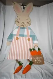 Mud Pie Easter Collection Girl Bunny Door Hanger #94130774G NWT