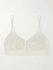 [Eres] Eres - Celeste Merveille Stretch-lace Soft-cup Triangle Bra - White - 75C 75C White