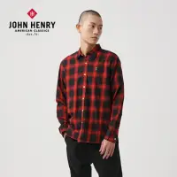 在飛比找momo購物網優惠-【JOHN HENRY】經典格紋長袖襯衫-紅