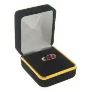 Black Velvet Engagement Ring Box Display Jewelry Gift Box Gold Trim Style