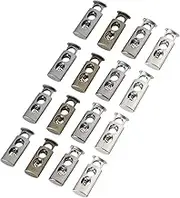 Tofficu 20Pcs Dual Spring Cord Locks Adjustable Metal Fasteners for Bungee Cords Drawstrings and Tents Heavy Duty Elastic Toggles for Clothing Sportswear and Accessories