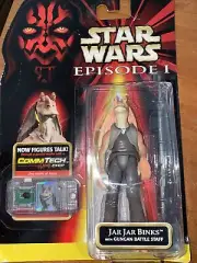 Star Wars Episode 1 Jar Jar Binks Battle Staff Commtech Chip Hasbro 1998 VTG