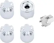 TCRC 4PCS Aluminum M2 Wheels Center Caps Lock Nuts for Axial SCX24 AX24 1/24 RC Crawler Upgrade,Chrome