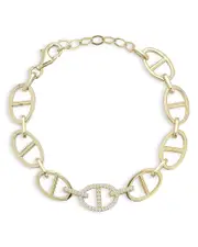 Aqua Pave Mariner Link Bracelet - Exclusive