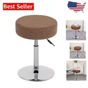 Versatile Round Vanity Stool with Sherpa Cover – Gift for Fashionable Women
