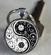 Yen / Yang Key Chain Charm Bags Backpacks Rear View Mirrors Buddhist Symbol