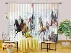 Horses Galloped Cloud 3D Curtains Blockout Photo Printing Curtains Drape Fabric