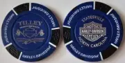 TILLEY HARLEY-DAVIDSON Statesville NC Blue/Black Signature Poker Chip