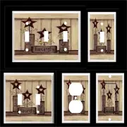 LIVE LAUGH LOVE BARN STAR TAN LIGHT SWITCH COVER PLATE OR OUTLET HOME DECOR