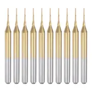 10pcs 0.5mm Titanium Coat Carbide End Mill Engraving CNC Router Bits 1/8" Shank