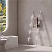Elegant Clear Blanket Ladder Shelf for Living Room - Rustic Farmhouse Storage for Blankets, Quilt and Towels, Easy Assembly