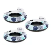 Bestway CoolerZ Rapid Rider Inflatable Lake Pool Tube Float, Blue/Gray, 3 Pack