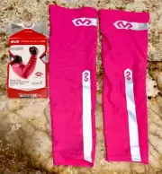 MCDAVID Reflective Compression Bright PINK Basketball Arm Sleeve Pair NEW Mens L