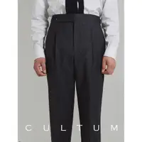 在飛比找ETMall東森購物網優惠-CULTUM 50%羊毛親王格直筒西褲男士垂墜感高級感商務西
