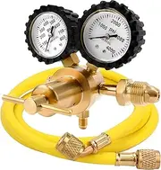 Nitrogen Regulator with 60" Hose for HVAC Purge, 0-800 PSI Output Pressure, CGA580 Inlet Connection and 1/4'' Male Flare Outlet Connection