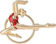 [BBirtyQV] Creative Drip Oil Gymnastics Girl Brooch Minimalist Temperament Suit Pin Clothing Accessories Corsage