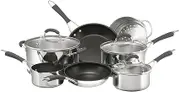 RACO Reliance 7 Piece Cookware Set - Stainless Steel & Nonstick, Induction Compatible, Dishwasher & Oven Safe, Includes Saucepans, Stockpot, Frypan, Skillet & Steamer