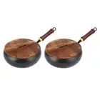 Frying Wok Pan Chinese Wok No Coating Cooking Pot Flat Bottom Wok for Induction