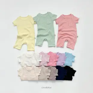 Limeblue 軟綿綿羅紋連身衣《現+預》｜寶寶包屁衣 兒童睡衣 嬰兒連身衣 嬰兒衣服 寶寶衣服 韓國童裝