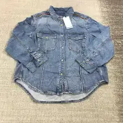 Scotch Soda Jacket Womens Medium Shacket Pearl Snap Denim Shirt Button Up