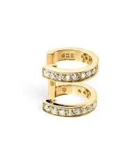 [SALLY SKOUFIS] Edge Duo Diamond Ear Cuff in Gold