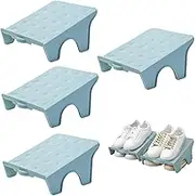 4Pcs Shoe Slots Organizer, Practical Pull-Out Double Deck Stacker Storage for Shelf & Closet Organization