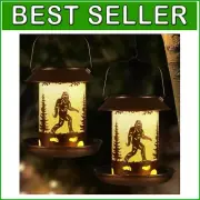 Hummingbird Feeders with Bigfoot Pattern - 2 Pack Solar Lanterns for Yard Decor