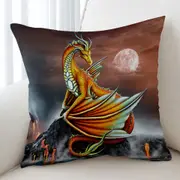 Fantasy Art Everly the Volcano Island Dragon Cushion Cover